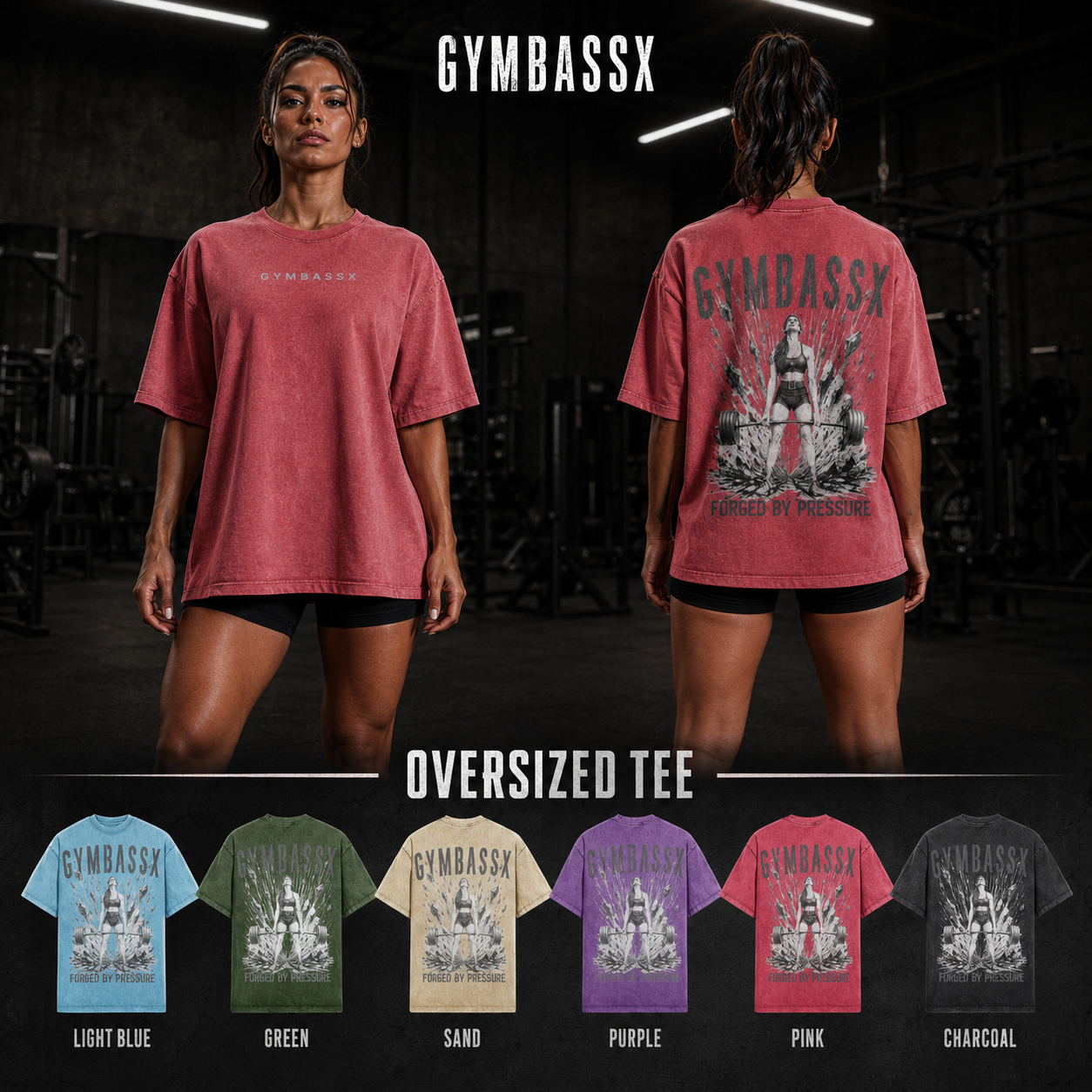 GYMBASSX Oversized Women's Forged By Pressure Tee