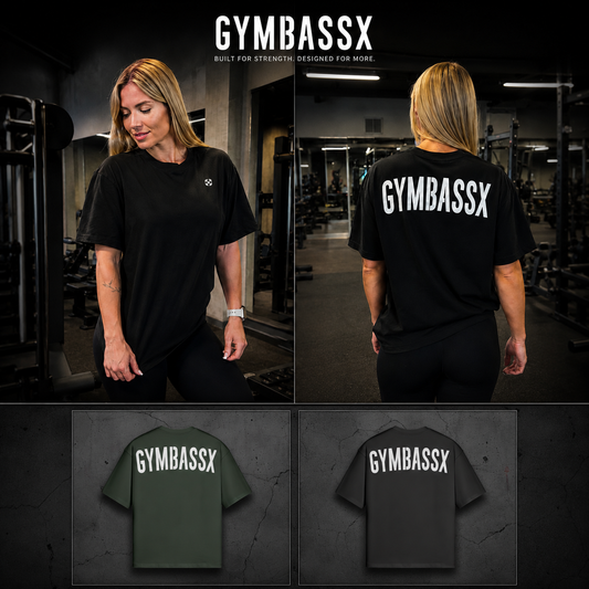 GYMBASSX OVERSIZED Premium Boxy Tee — Bold White