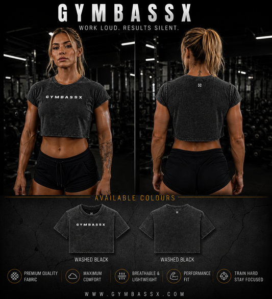 GYMBASSX Washed Crop Tee