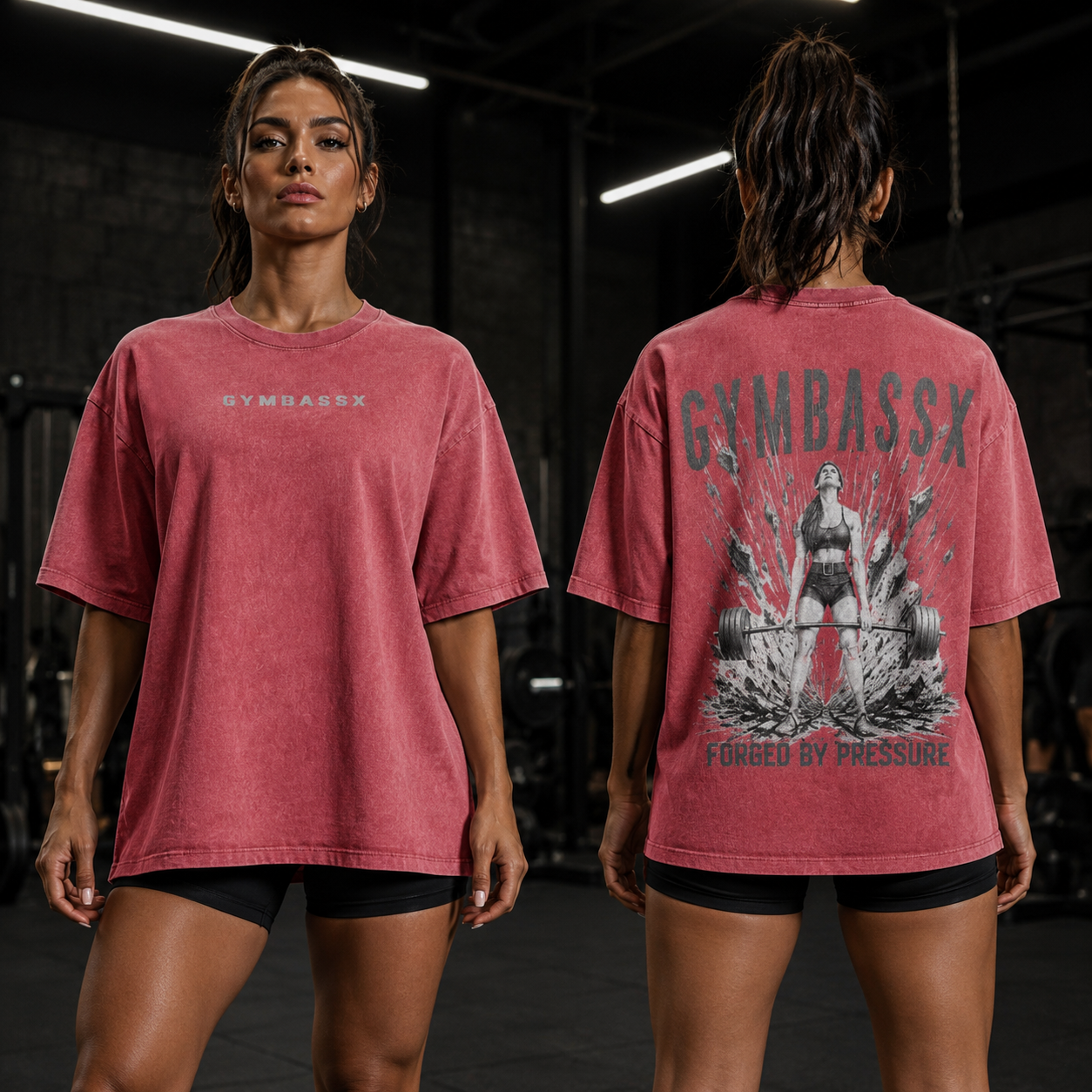 GYMBASSX Oversized Women's Forged By Pressure Tee