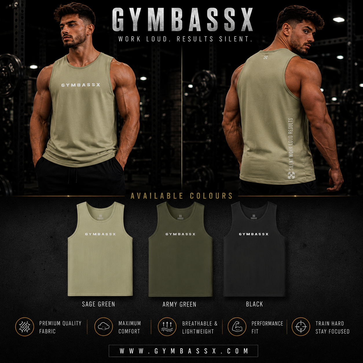 GYMBASSX Longline Loose Oversized Premium Heavyweight Tank