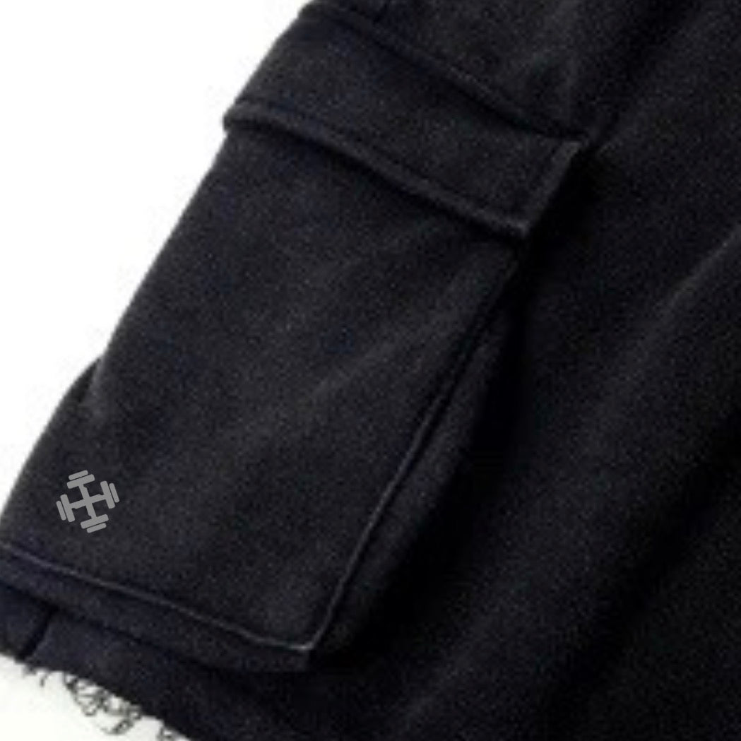 GYMBASSX Raw Edge Cargo Sweatshorts