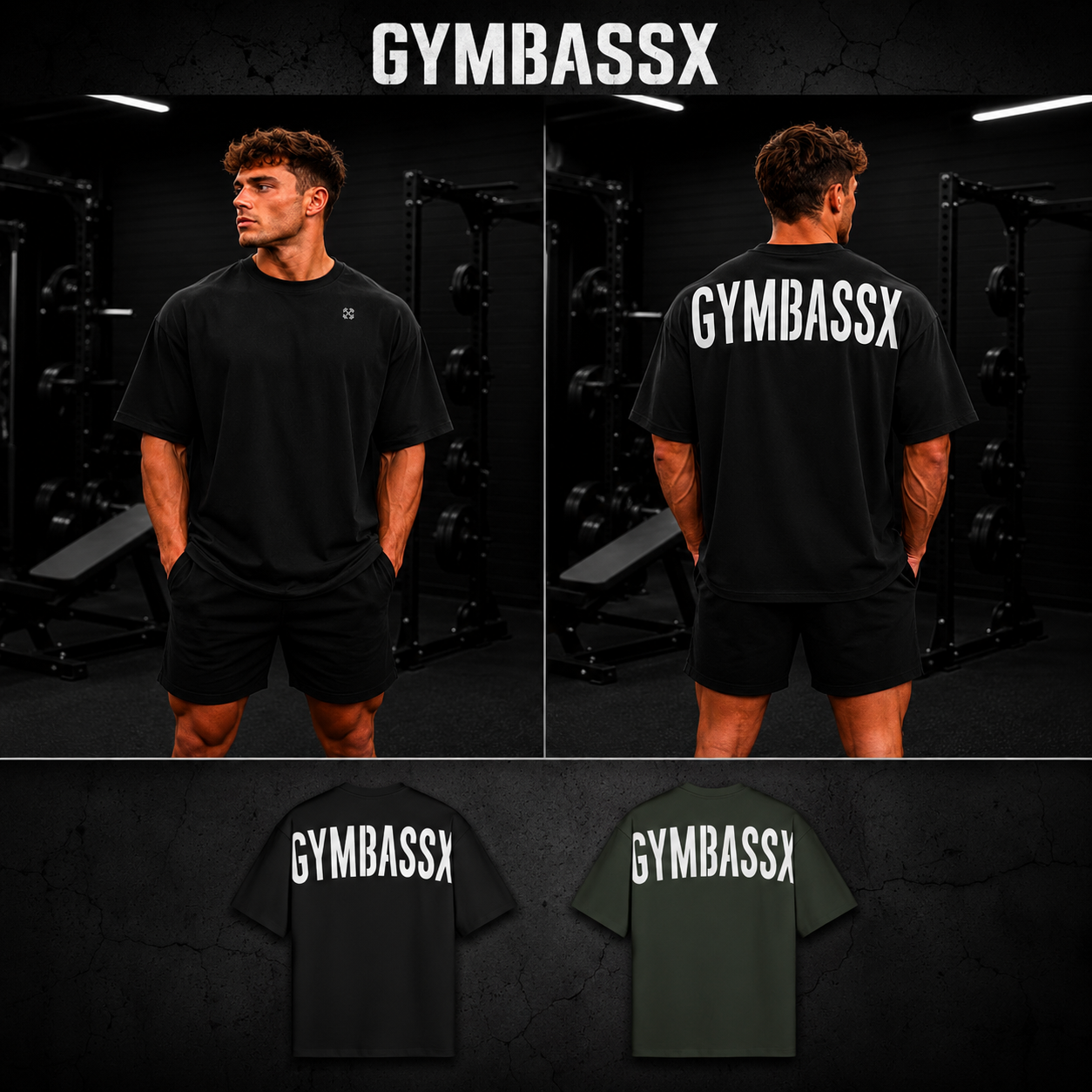 GYMBASSX OVERSIZED Premium Boxy Fit Tee — Bold White