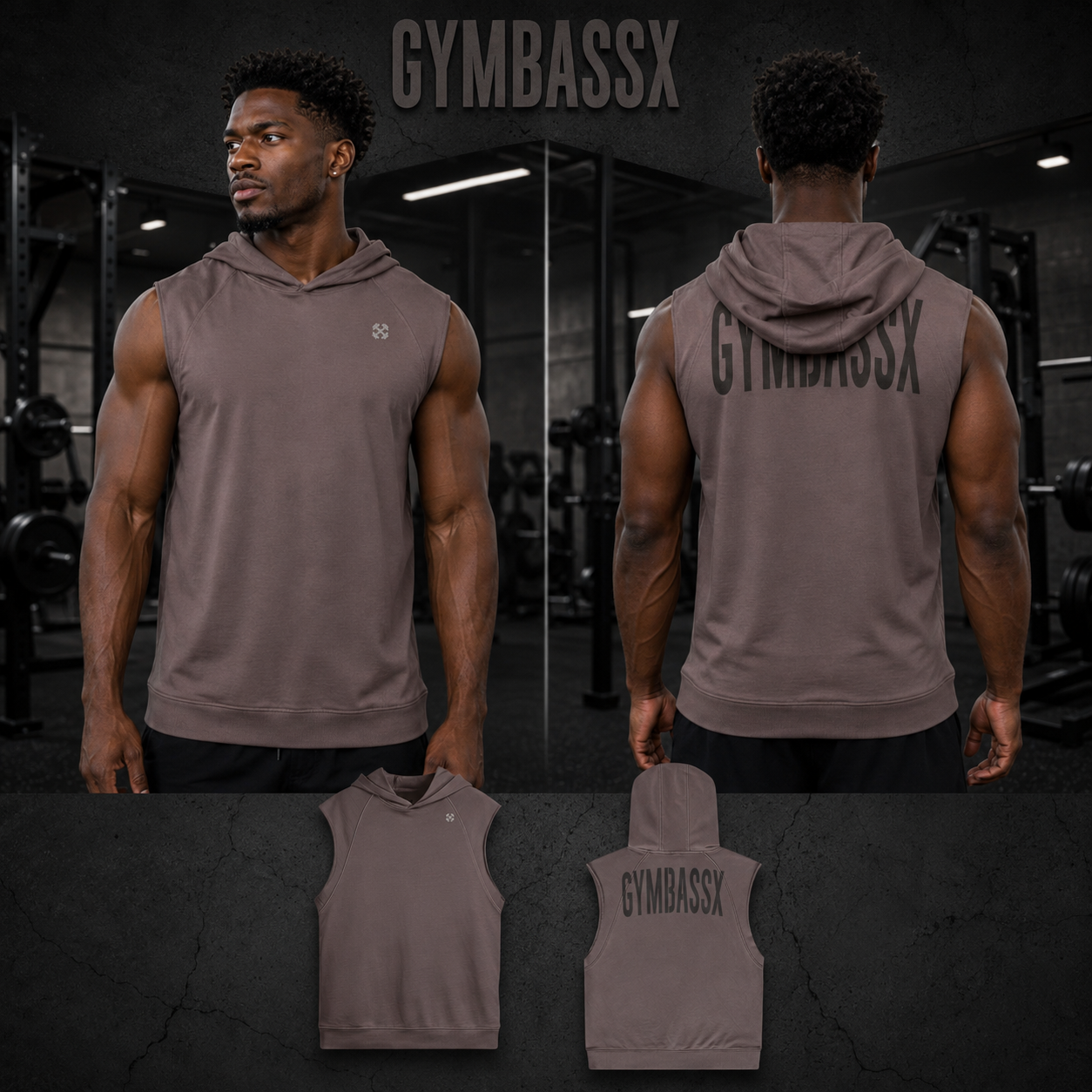 GYMBASSX Shadowcore Sleeveless Hoodie