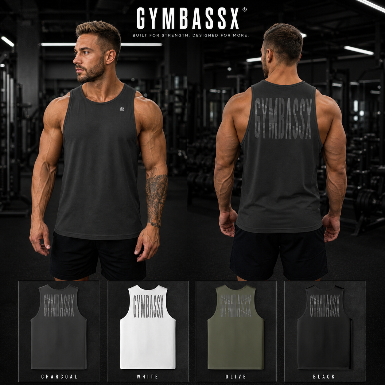 GYMBASSX OVERSIZED Phantom Drop Arm Tank
