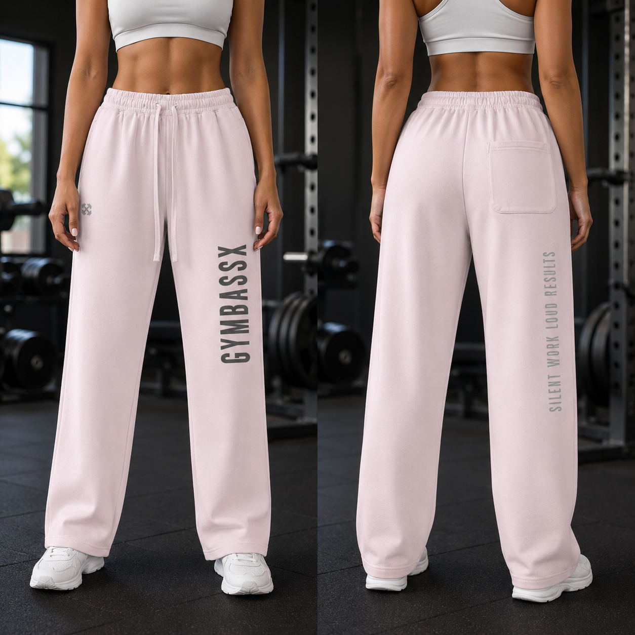 GYMBASSX Women’s Silent Work Wide-Leg Sweatpants