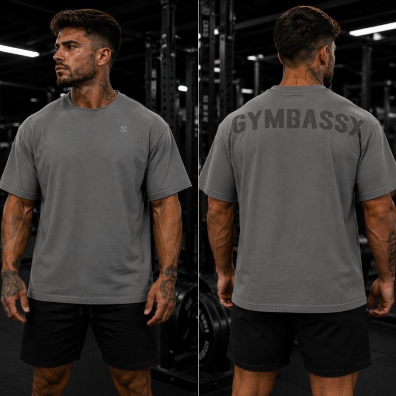 GYMBASSX OVERSIZED Shadow Core Heavyweight Tee
