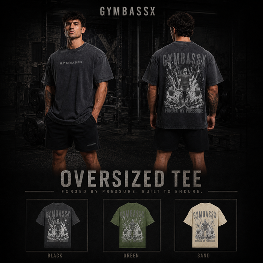 GYMBASSX Oversized Men's Forged By Pressure Tee