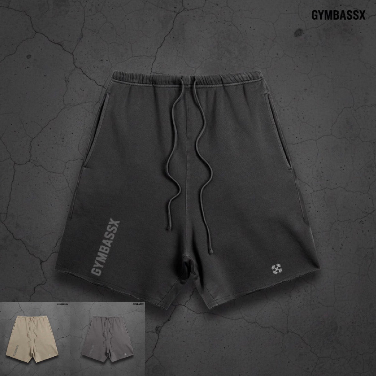GYMBASSX Clipped Edge Cotton Sweatshorts