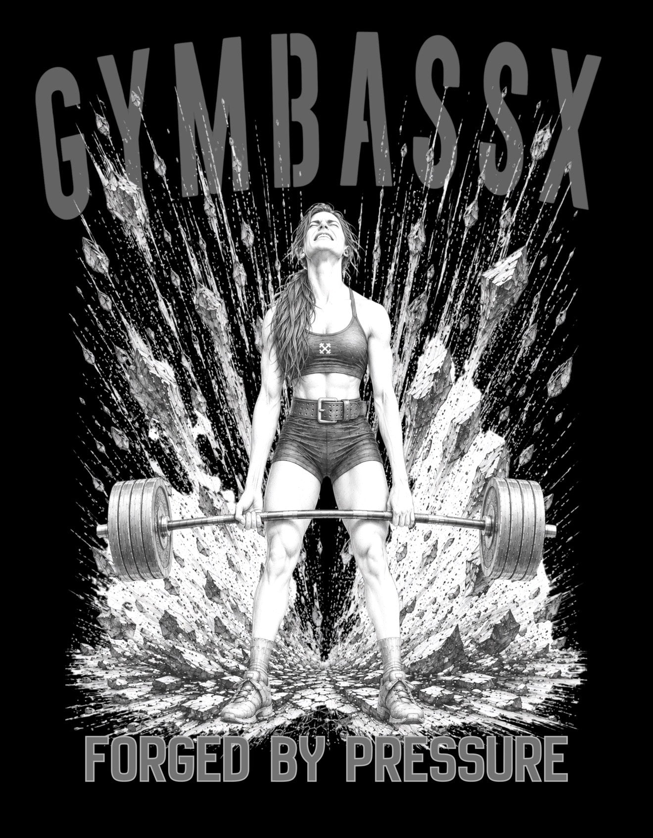 GYMBASSX Oversized Women's Forged By Pressure Tee