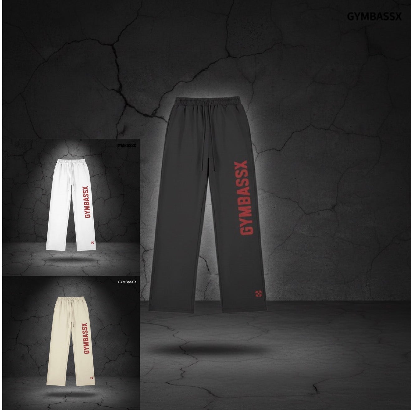 GYMBASSX Forged By Pressure Relaxed Sweatpants – Ivory