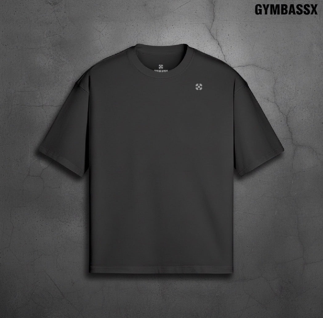 GYMBASSX OVERSIZED  Premium Boxy Fit Tee — Shadow Black