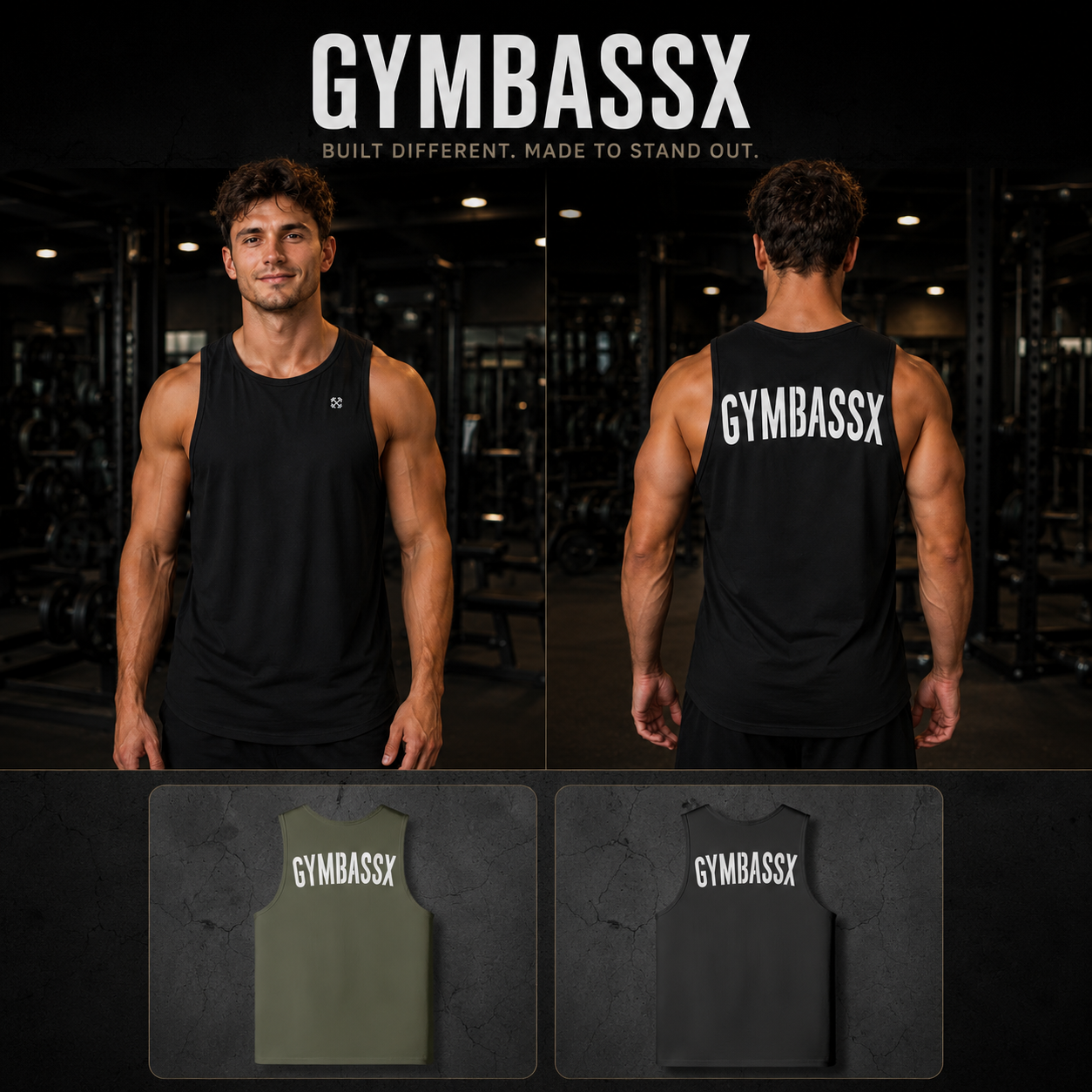 GYMBASSX OVERSIZED Phantom Training Tank — Desert Sage