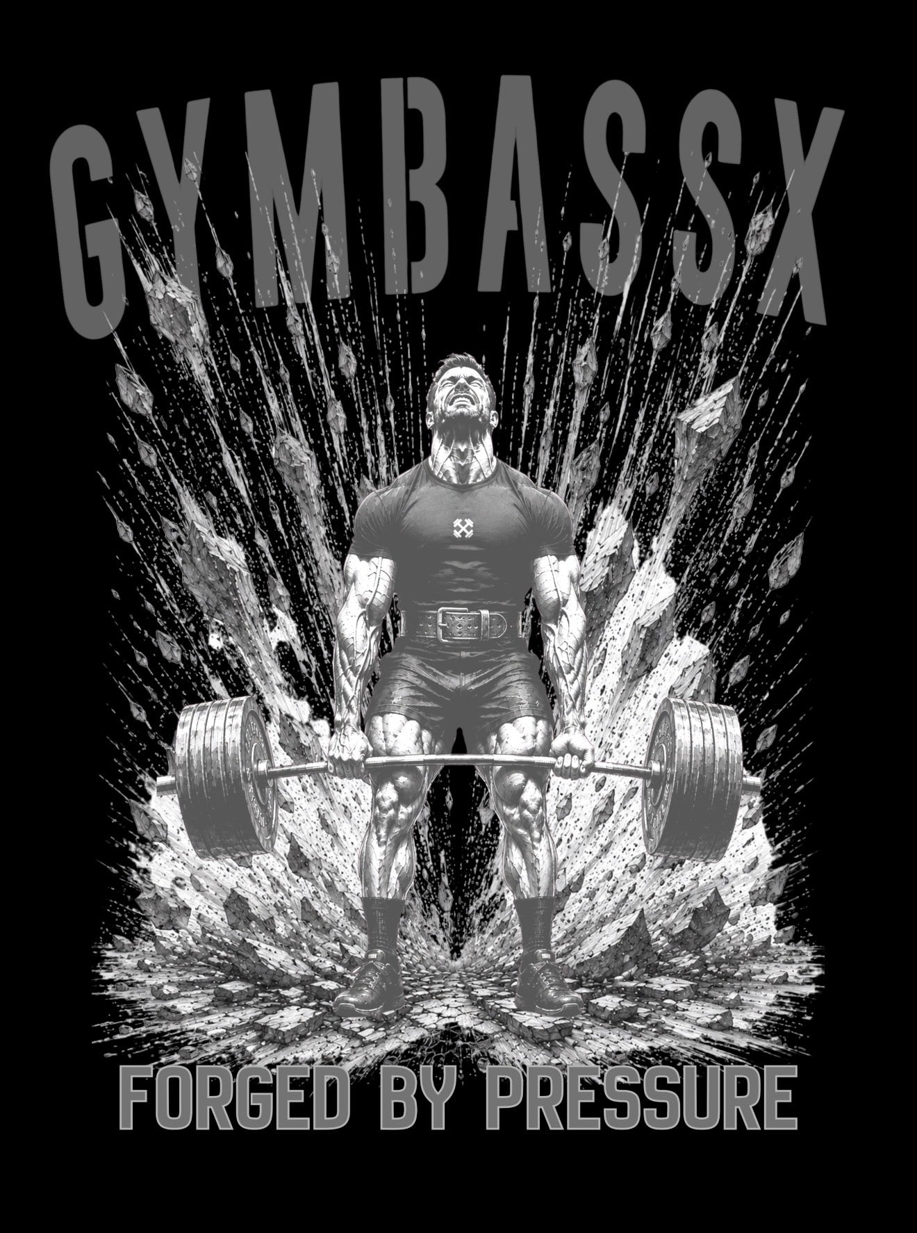 GYMBASSX Oversized Men's Forged By Pressure Tee