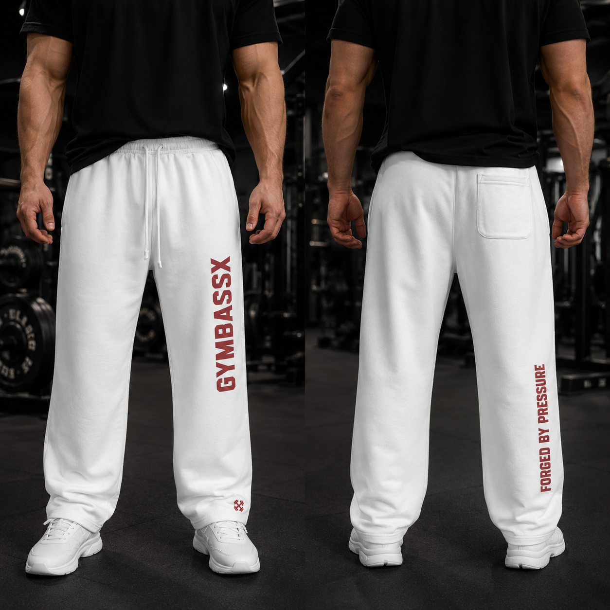 GYMBASSX Forged By Pressure Relaxed Sweatpants – Ivory