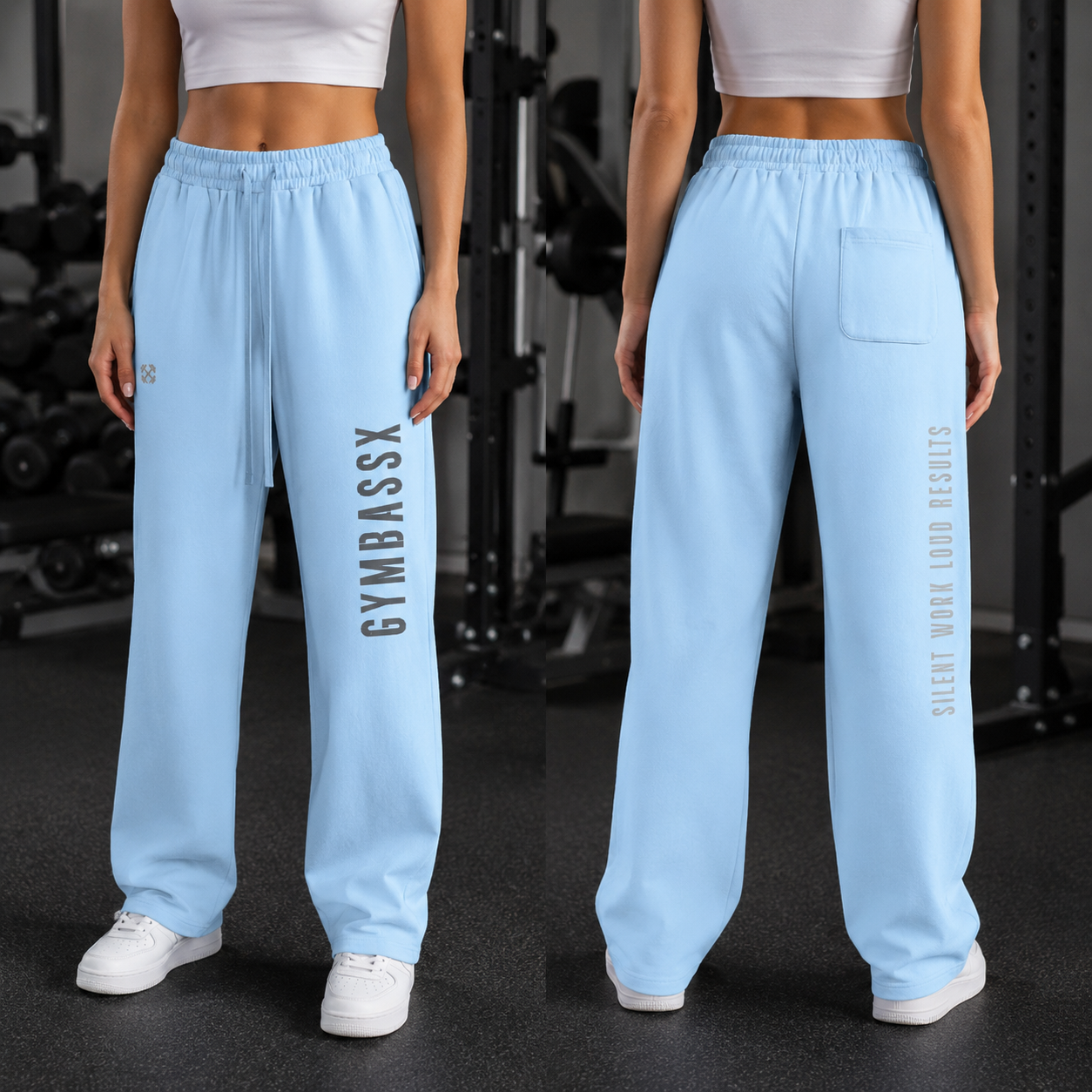 GYMBASSX Women’s Silent Work Wide-Leg Sweatpants