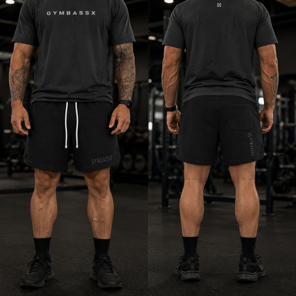 GYMBASSX Clipped Edge Cotton Sweatshorts