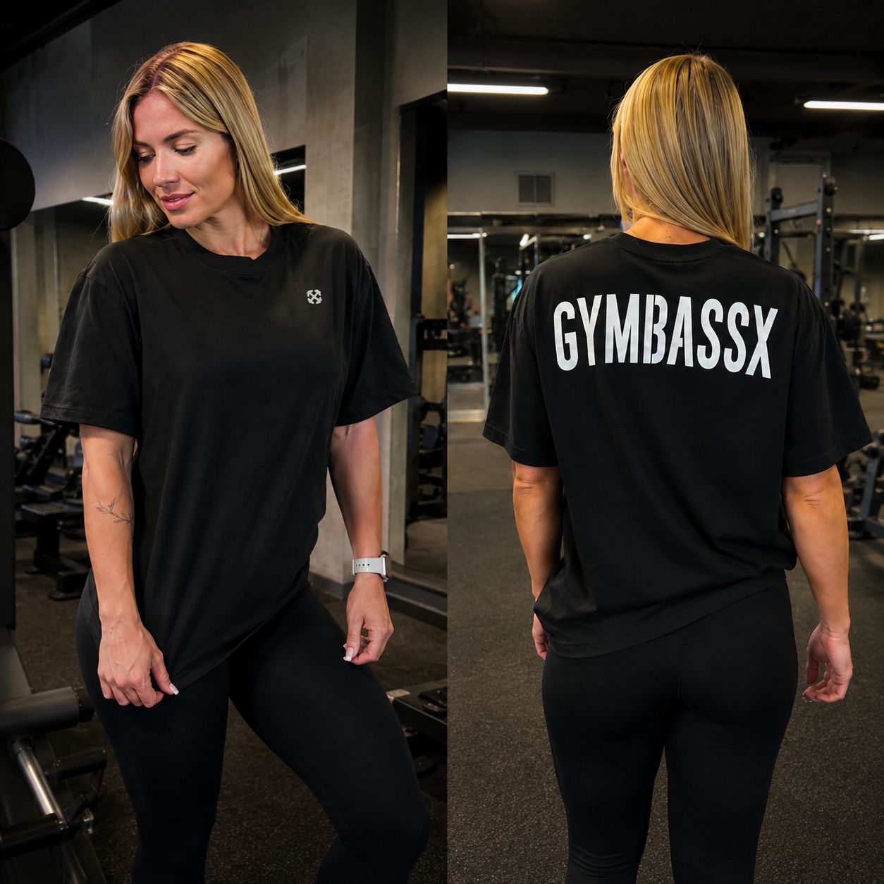 GymBassX Premium Boxy Tee — Bold White